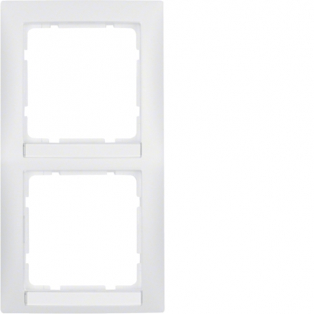 Berker 10129919 S1 cadre 2 fois vertical avec marquage champ blanc mat
