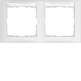 Berker 10229919 S1 frame 2x horizontal, con etiquetado campo polarwhite matt