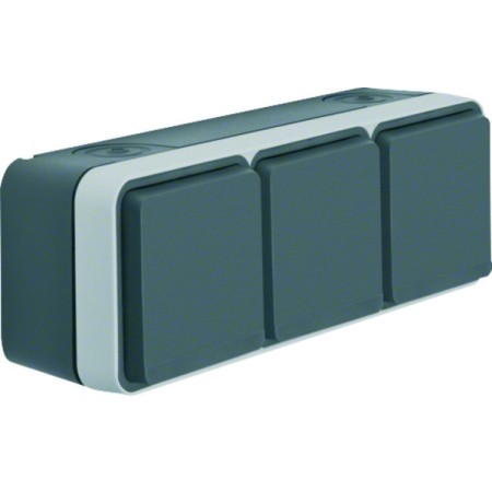 Berker W1 47733515 SSD τριπλό οριζόντιο γκρι/ανοιχτό γκρι ματ