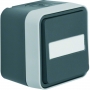 Berker W1 30763555 Interrupteur avec champ d'étiquetage, gris/bleu gris mat