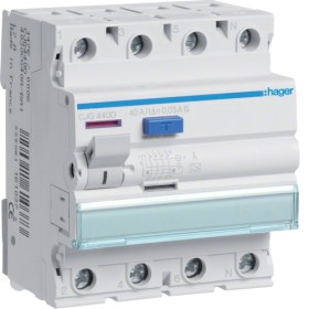 Hager CJG440D FI switch 4P 40A 30mA G/A-VSA G type pre-securable
