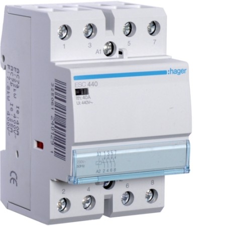 Hager ESC440 Insta-Schütz 4S 40A/230VAC Spule:230VAC