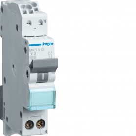 Hager MKS513 LS-Schalter 13A/1pol+N/B 6kA,1TE, QC B-13A Quick Connect 1M