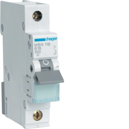 Hager MBN116 διακόπτης LS 16A/1pol/B 6kA