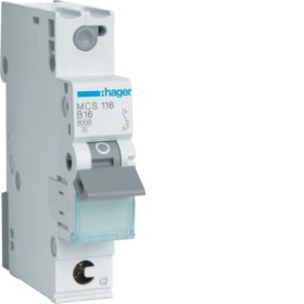 Hager MCS116 LS switch 16A/1pol/C 6kA, QC circuit breaker 1 polig 6kA C-characteristic 16A Quick Connect 1 module