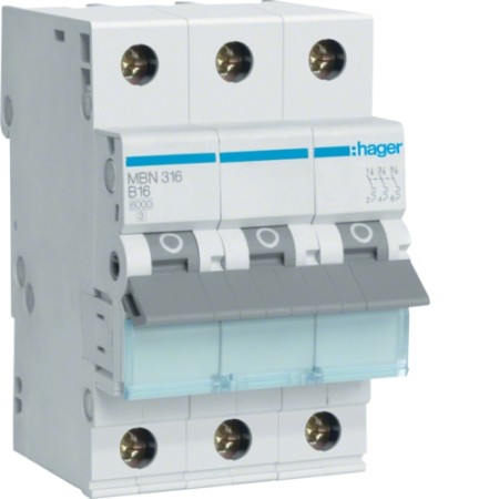 Hager MBN316 Διακόπτης LS 16A/3pol/B 6kA
