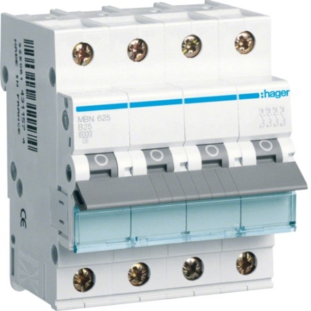 Hager MBN625 διακόπτης LS 25A/3pol+N/B 6kA