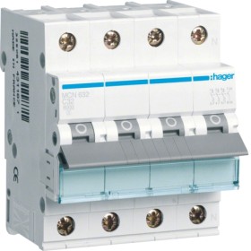 Hager MCN632 Διακόπτης LS 32A/3pol+N/C 6kA