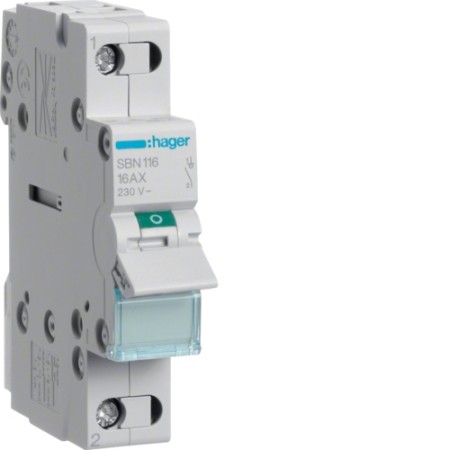 Hager SBN116 Διακόπτης 1P 16A
