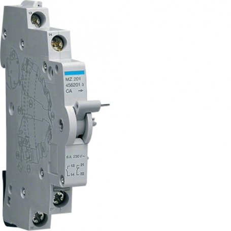 Hager MZ201 pomoćni kontakt 1S+1O 230V AC za MCB RCBO i RCCD 1 zatvaranje i 1 otvaranje 6A 240V