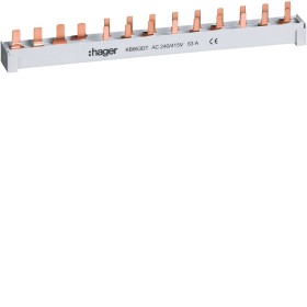 Hager KB663DT Phasenschiene, 4pol, 10mm²,1FI,4p +9LS,1+N 13PLE