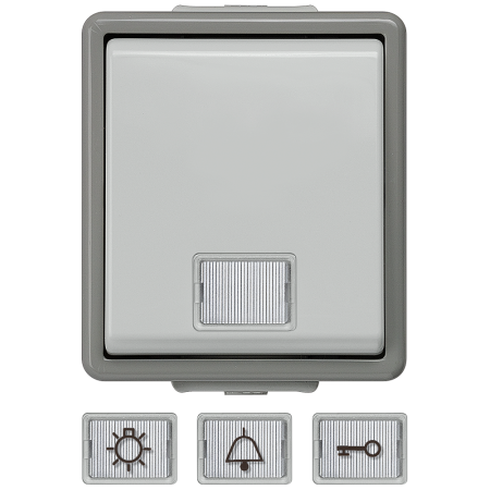 Siemens 5TD4701 Delta fläche IP44, AP Taster mit weißem Fenster Aufputz