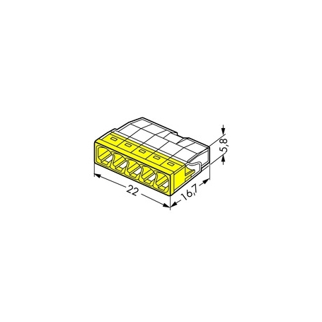 Wago 2273-205 COMPACT-Verbindungsdosenklemme 100 Stück transparent/gelb 