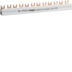Hager KDN263A Phasenschiene 2 polig mit Gabelanschluss 10mm² 63A 12 Module