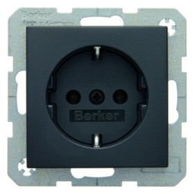 Berker 47431606 S1/B.x Πρίζα SCHUKO ανθρακί, ματ