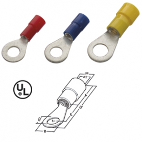 Haupa 260252 gyűrűs kábel cipő piros szigetelt 0,5-1,0 M3 PVC (100 darab)