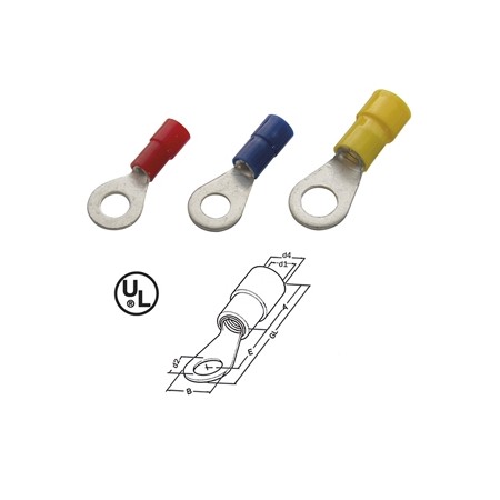 Haupa 260288 Ringkabelschuh gelb isoliert 4,0-6,0 M6 PVC (100 Stück)