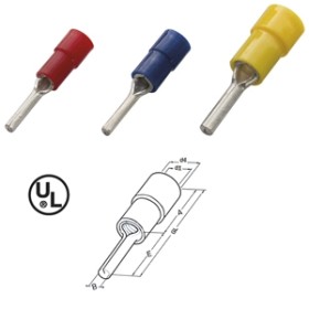 Haupa 260374 Stiftkabelschuhe gelb isoliert 4,0-6,0 PVC (100 Stück)
