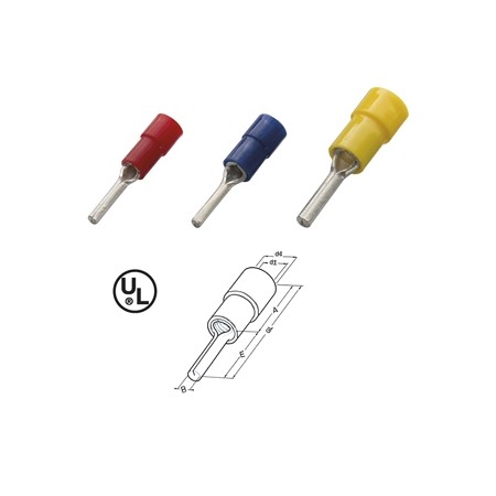 Haupa 260374 Pen cable shoes yellow insulated 4.0-6.0 PVC (100 pieces)