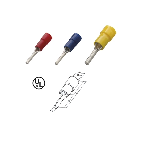 Haupa 260374 Pen-kaapelin keltaiset eristetyt 4,0-6,0 PVC (100 kappaletta)
