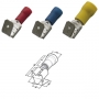 Haupa 260410 Flat plug ujjú vörös szigetelt 0,5-1,0/6, 3x08 PVC (100 darab)