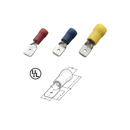 Haupa 260422 Flachstecker rot isoliert 0,5-1,0/6,3x0,8 PVC (100 Stück)