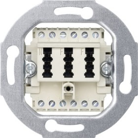 Merten 465226 Fernmelde-Anschlussdose TAE 3fach, 2x6/6 NF/F, weiß