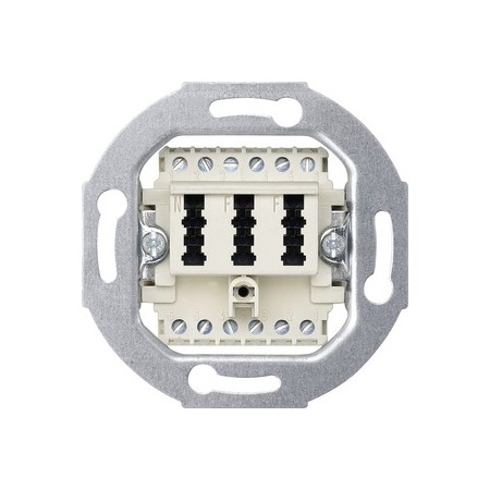 Merten 465226 Fernmelde-Anschlussdose TAE 3fach, 2x6/6 NF/F, weiß