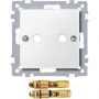 Merten 469319 Zentralplatte mit High-End Lautsprecher-Steckverbinder, polarweiß, System M