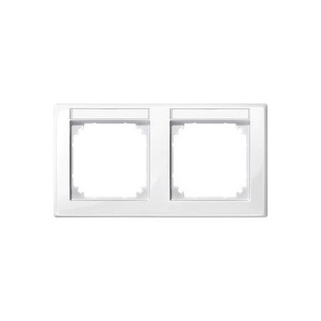 Merten 471219 M-SMART-Rahmen, 2f. m. Beschriftungsträger, waagerechte Montage, polarws. glänz.