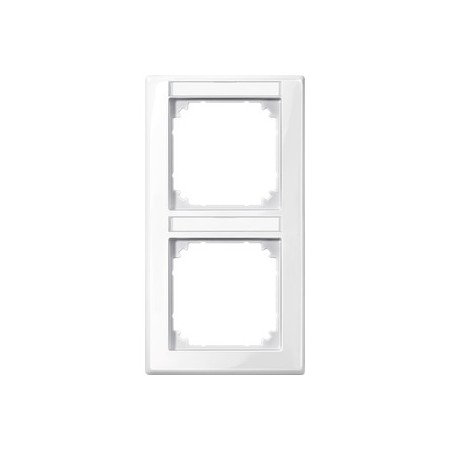 Merten 470219 M-SMART-Rahmen, 2fach m. Beschriftungsträger, senkr. Montage, polarweiß glänzend
