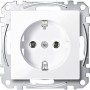 Merten MEG2301-0325 SCHUKO-Steckdose, Steckklemmen, aktivweiß glänzend, System M