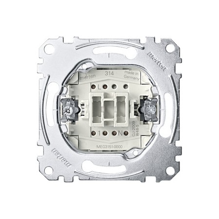 Merten MEG3151-0000 Taster-Einsatz mit N-Klemme, Öffner 1-polig, 10 A, AC 250 V, Steckklemmen
