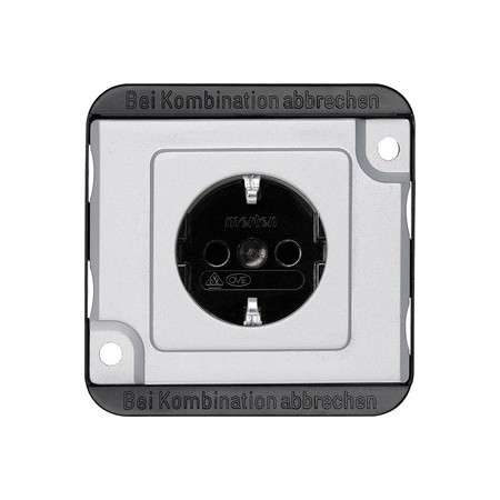Merten MEG2300-7060 SCHUKO-Steckdose, erhöhter Berührungsschutz, Steckklemmen, mattsilber, PANZER