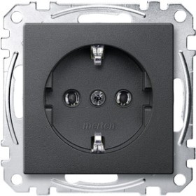 Merten MEG2301-0414 SCHUKO-Steckdose, Steckklemmen, anthrazit, System M