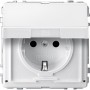 Merten MEG2310-7219 SCHUKO-Steckdose mit Klappdeckel, BRS, Steckklemmen, polarweiß, AQUADESIGN