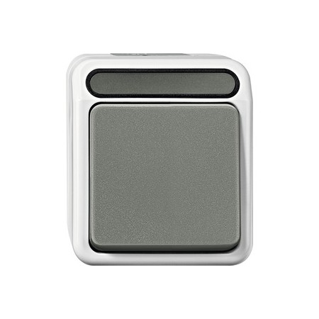 Merten MEG3116-8029 Aus/Wechselschalter, 1-polig, lichtgrau, AQUASTAR