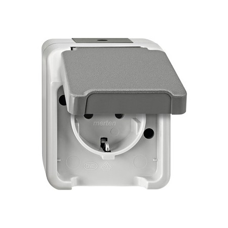 Merten MEG2301-8029 SCHUKO-πρίζα, ανοιχτό γκρι, AQUASTAR