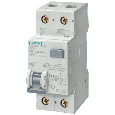 Siemens 5SU1356-0KK16 FI/LS switch AC 16A/1+N/B 30mA 6kA