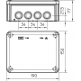 OBO BETTERMANN T 160 kaapelilaatikko, jossa on lisäyksiä 190x150x77, PP/GF, kevyt harmaa, 7035 2007093