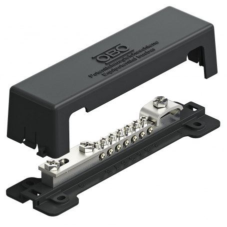 OBO BETTERMANN 1809 A potential compensation rail for outdoor areas 50x5mm, V2A, 1.4301, black 5015111