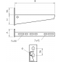 OBO BETTERMANN AW 15 41 FT 2L Wand- und Stielausleger mit 2 Befestigungslöchern B410mm, St, FT 6420921