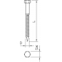 OBO BETTERMANN 12400 6X80 G Hexagonal Wooden Screw 6x80mm, St, G 3188094 - 50 pieces