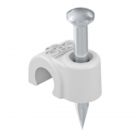 OBO BETTERMANN 2009 25 LGR ISO nail clip 9mm, L25, PP, light grey, 7035 2227711 100 pieces