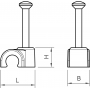 OBO BETTERMANN 2009 35 LGR ISO nail clip 9mm, L35, PP, light grey, 7035 2227738 100 pieces