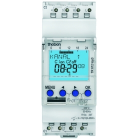 Theben T6120130 Digitale Zeitschaltuhr, Wochenprogramm, 2 Kanäle, App-Programmierung möglich