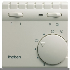 Theben T7070001 Raum-Thermostate, Schalter für Heizung und Zusatzheizung, 2 Kontrolll.