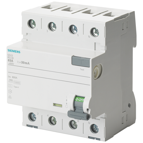 Siemens 5SV3444-6 FI-Schutzschalter KL.A 4Pol. 40A 100mA