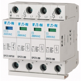 Eaton SPCT2-280-3+NPE prepäťový zadržateľný, 3p+N, 280VAC, 20kA 167620