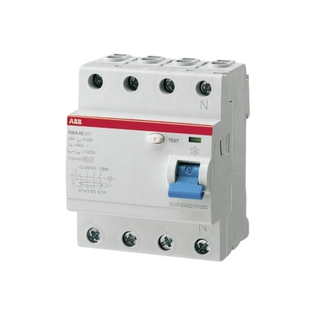 ABB F204 A S-40/0,1 interruptor de circuito FI 4P, tipo A,40A,100mA, selectivo 2CSF204201R2400